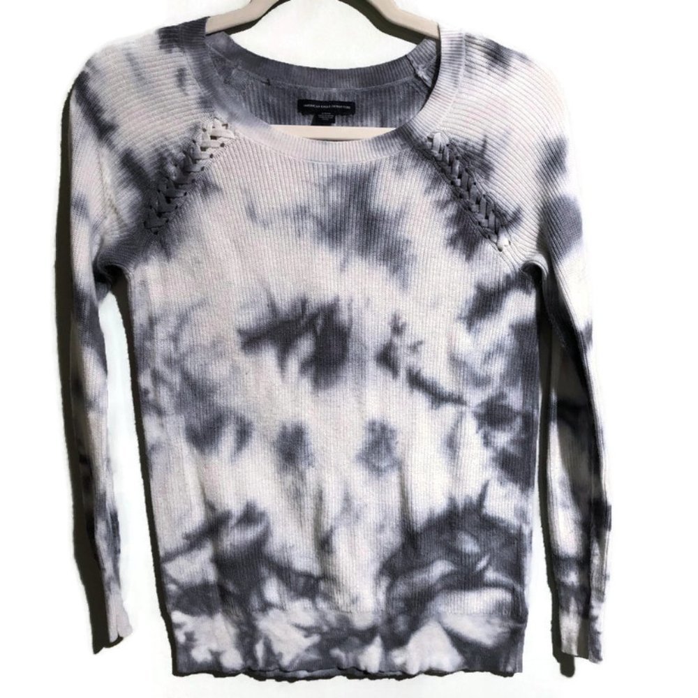 American Eagle Ribbed Tie Dye Henley S